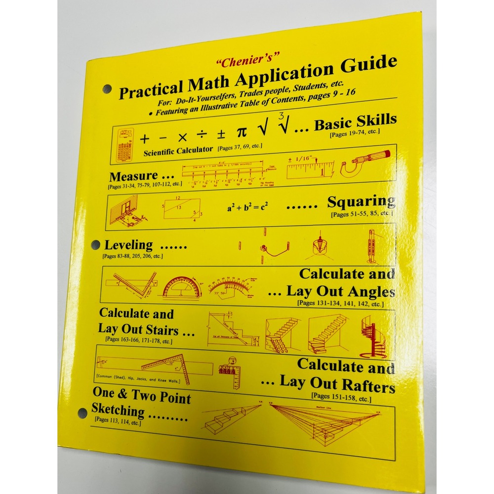 Chenier's Practical Math Application Guide Paperback 2005 Trade Skills DIY NEW